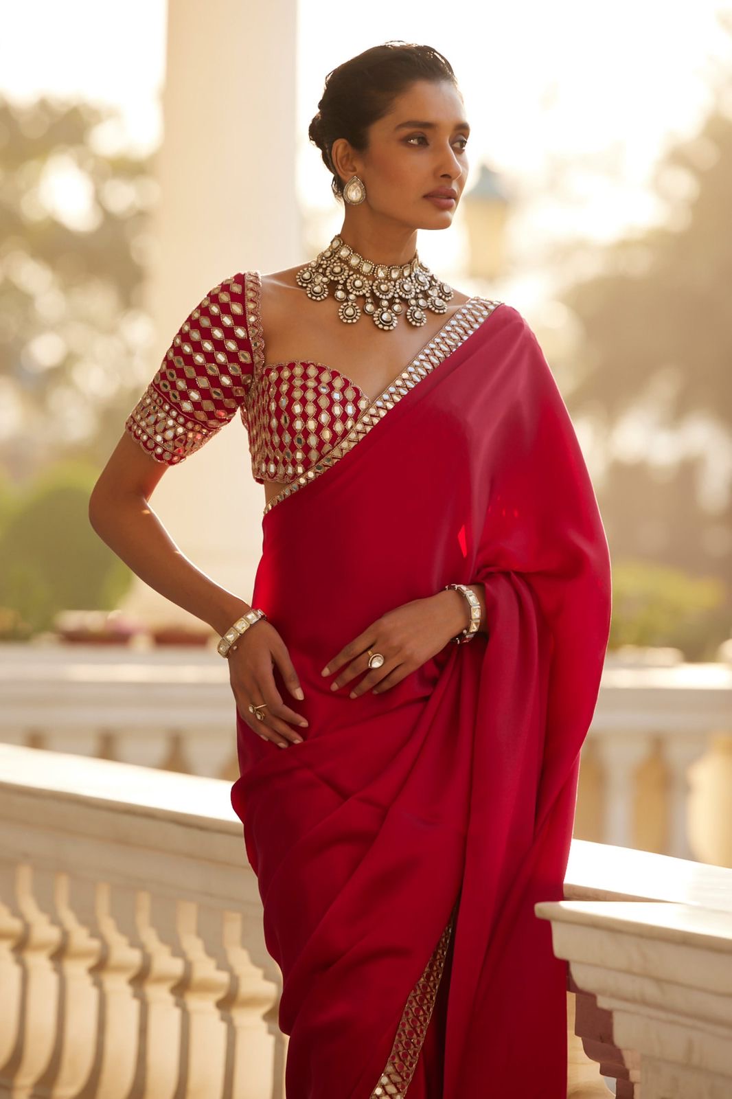 Silk Fabric Beautiful Red Color Saree Buy It now