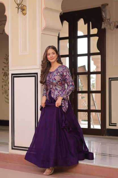 Readymade Lehenga Choli in Silk Fabric in purple color
