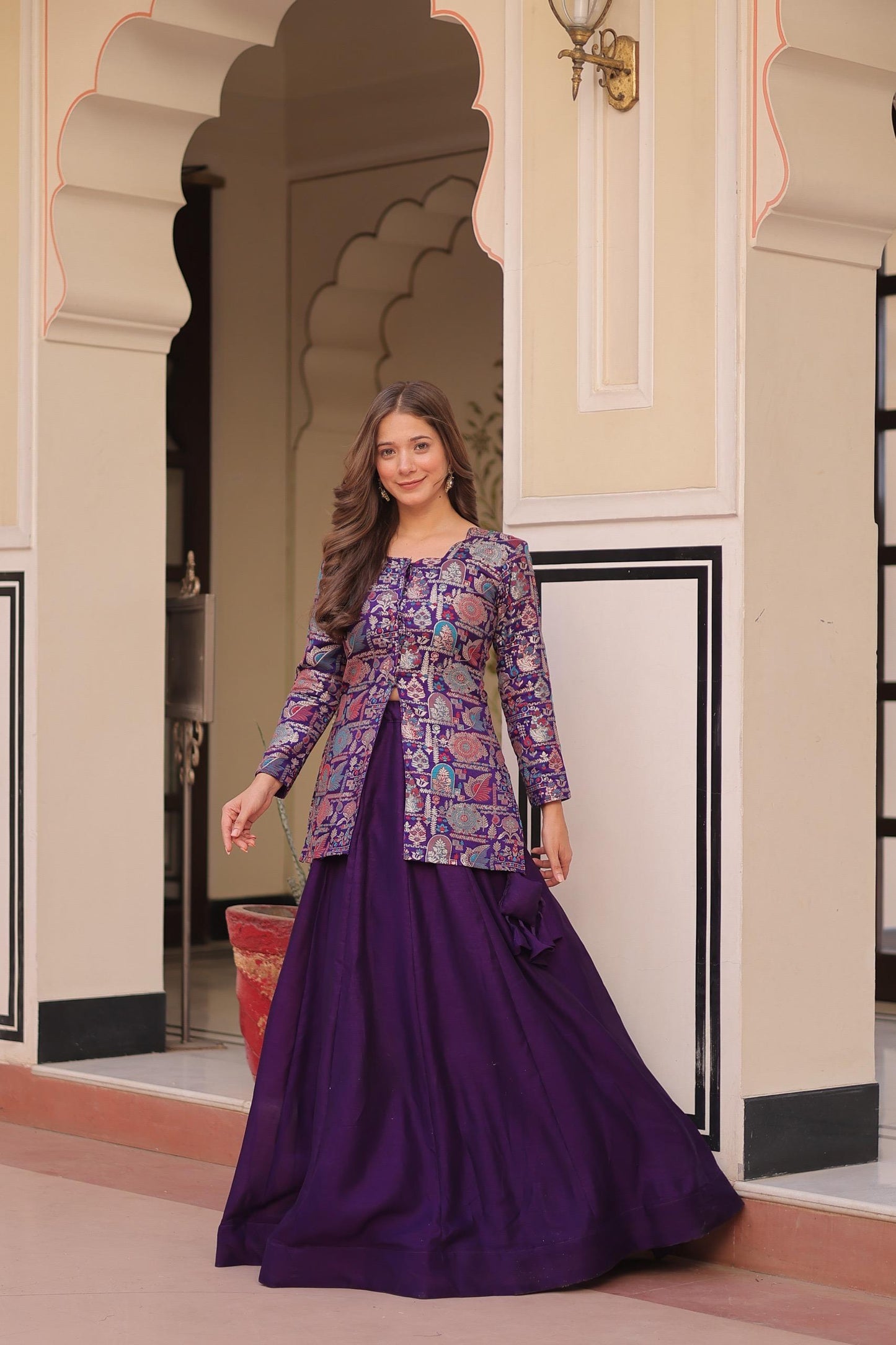 Readymade Lehenga Choli in Silk Fabric in purple color