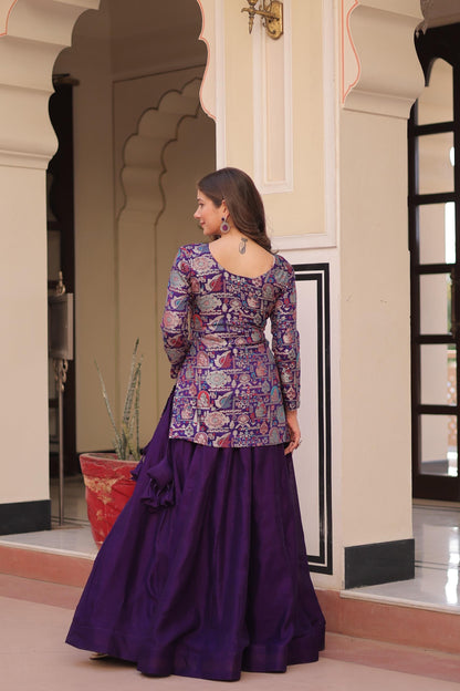 Readymade Lehenga Choli in Silk Fabric in purple color