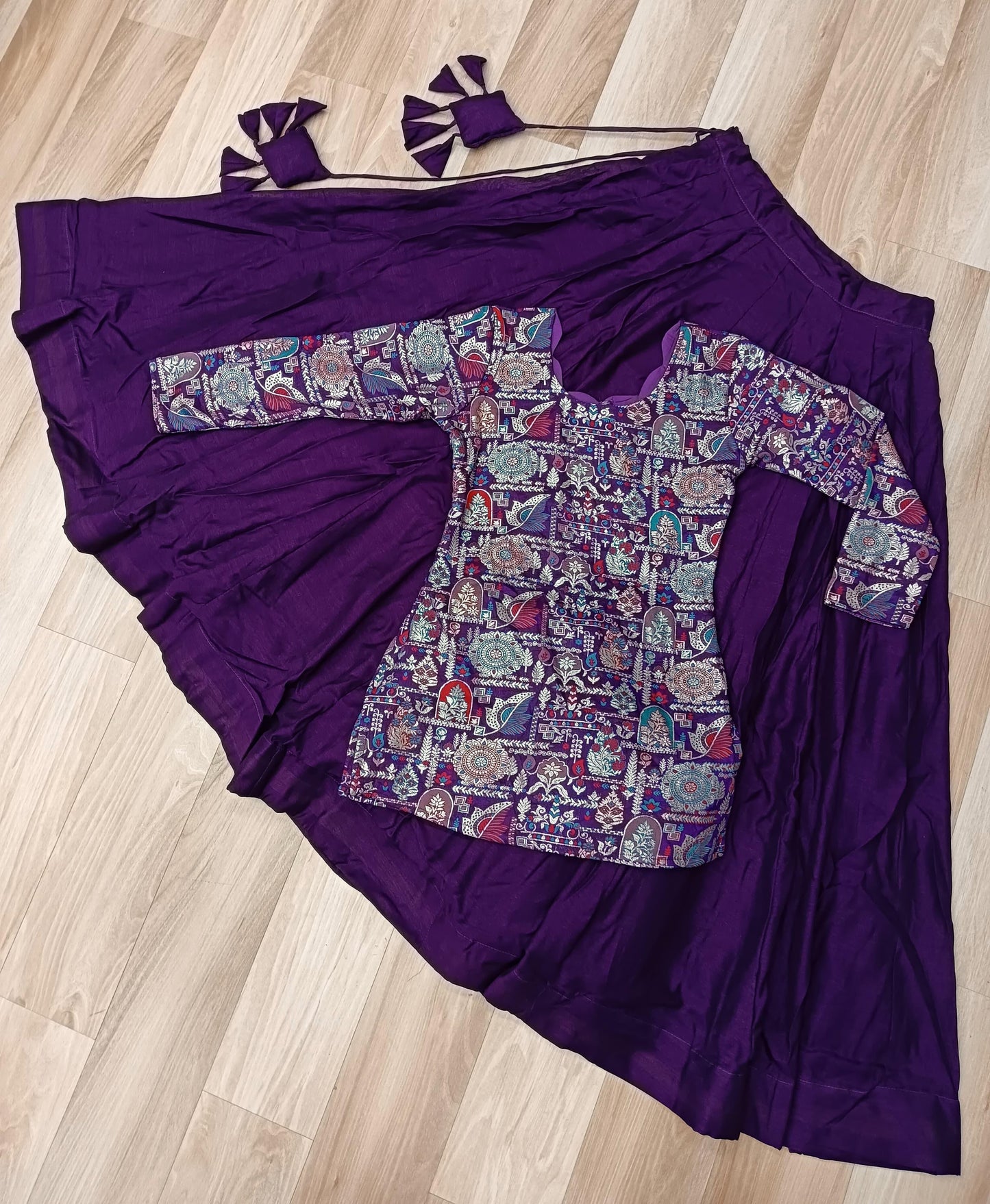 Readymade Lehenga Choli in Silk Fabric in purple color