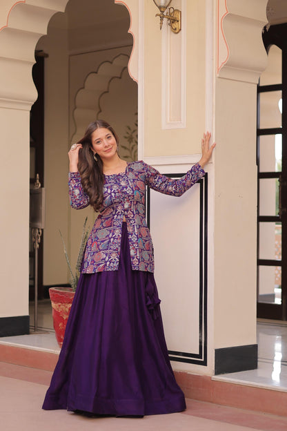 Readymade Lehenga Choli in Silk Fabric in purple color