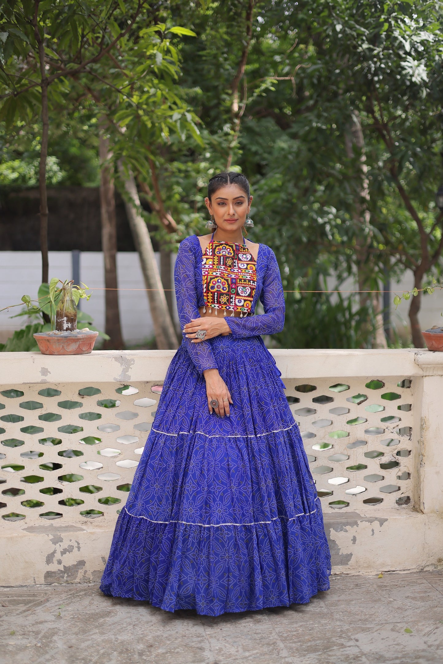 Blue Color Beautiful Navratri Lehenga Choli in georgette fabric