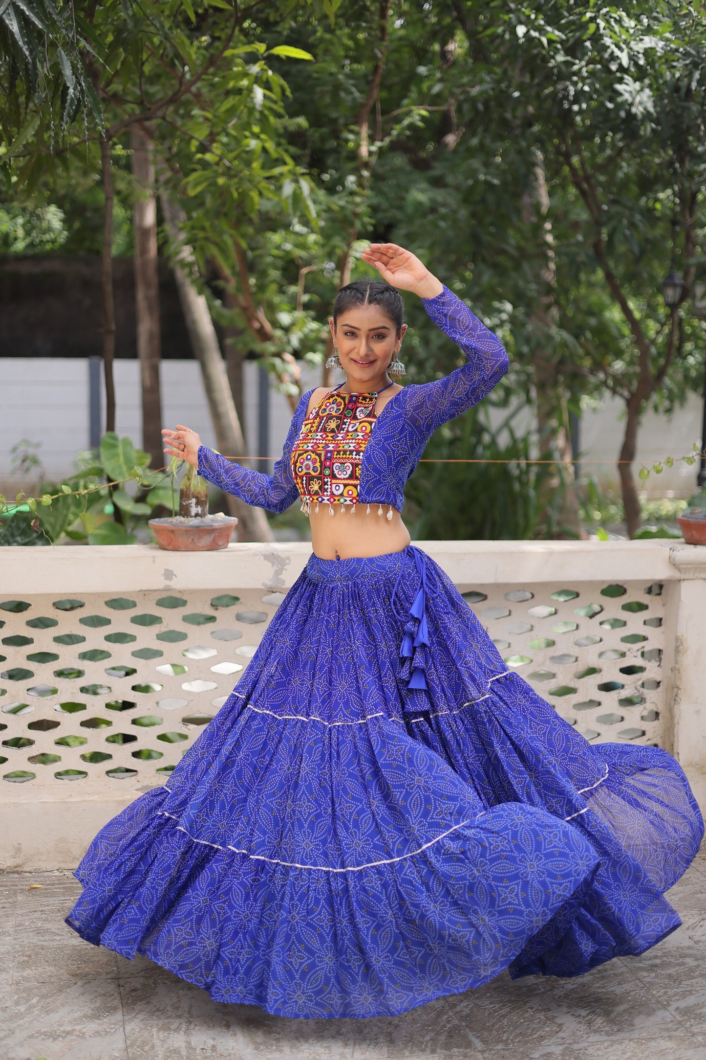 Blue Color Beautiful Navratri Lehenga Choli in georgette fabric
