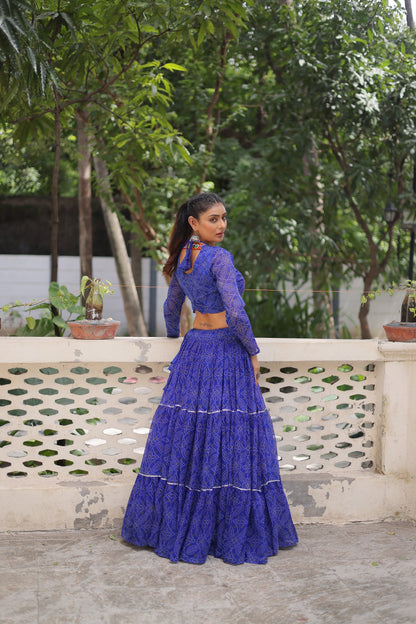 Blue Color Beautiful Navratri Lehenga Choli in georgette fabric