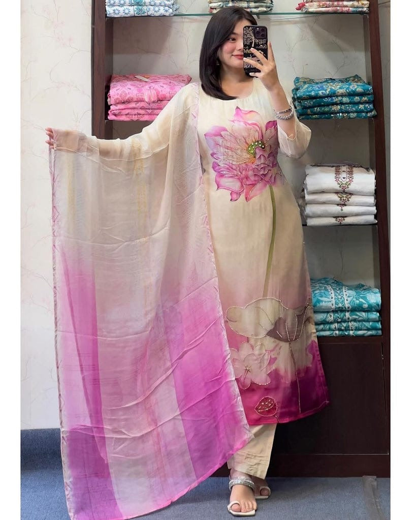 Beautiful Light Color Silk suit