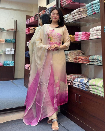 Beautiful Light Color Silk suit