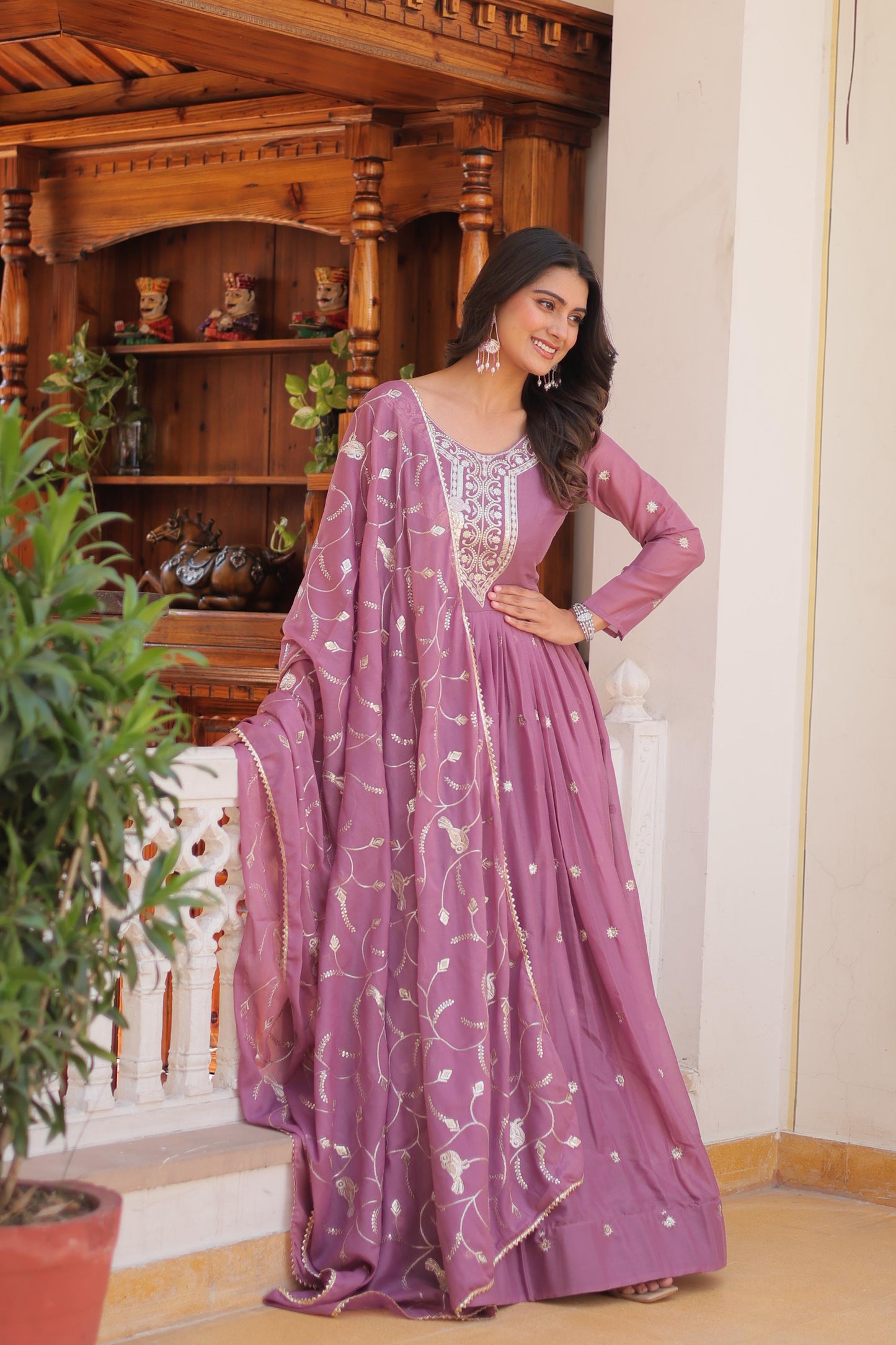Festival Long Gown & Dupatta for partywear
