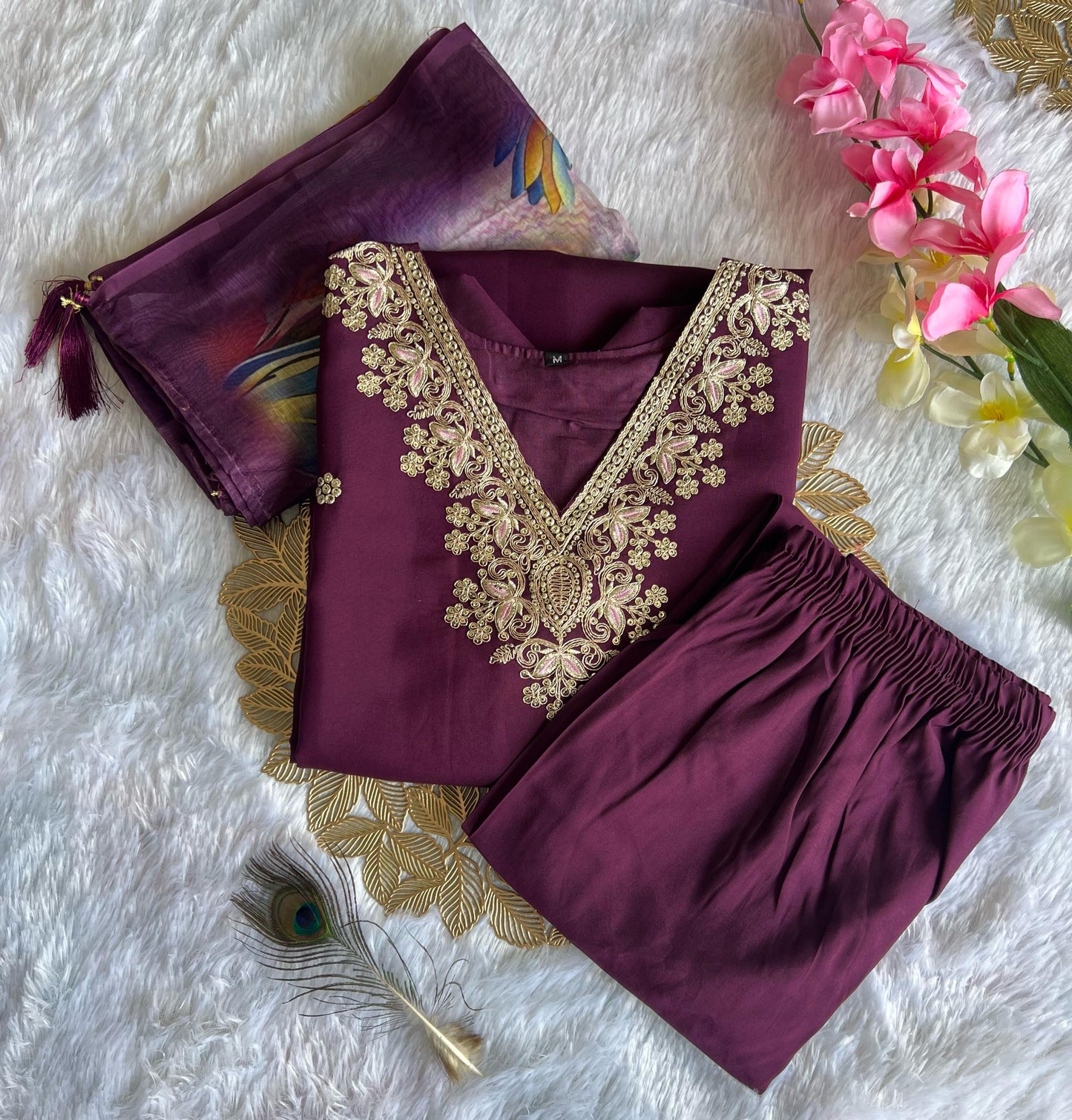 Maroon Color Beautiful Simple and sober Office Wear Dress