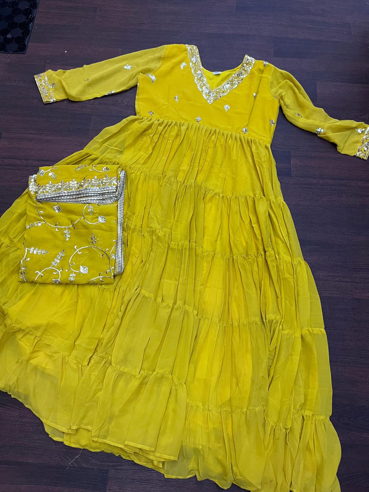 Yellow Color Beautiful Anarakli Gown Buy it now