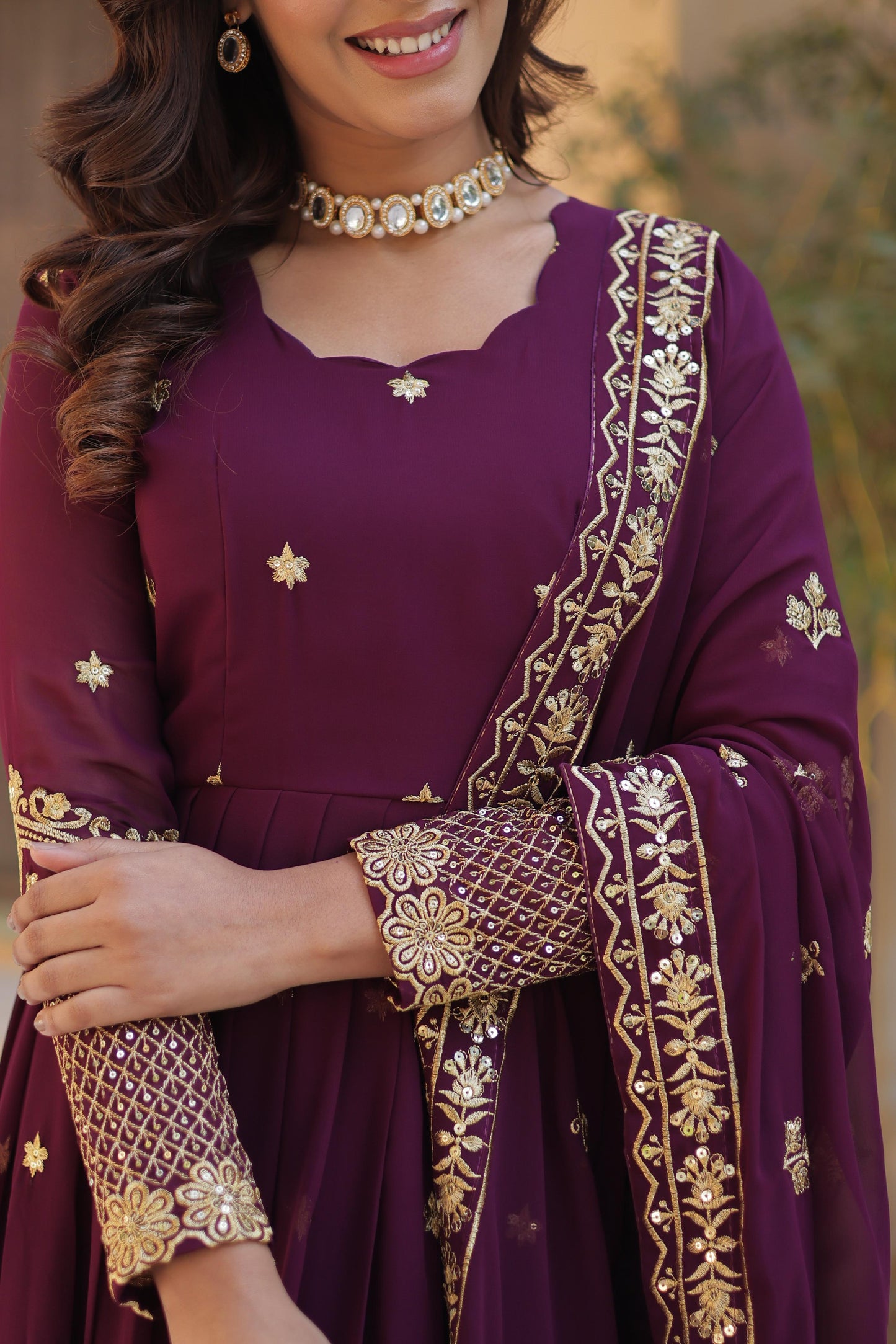Designer Readymade Gown in  Georgette fabric