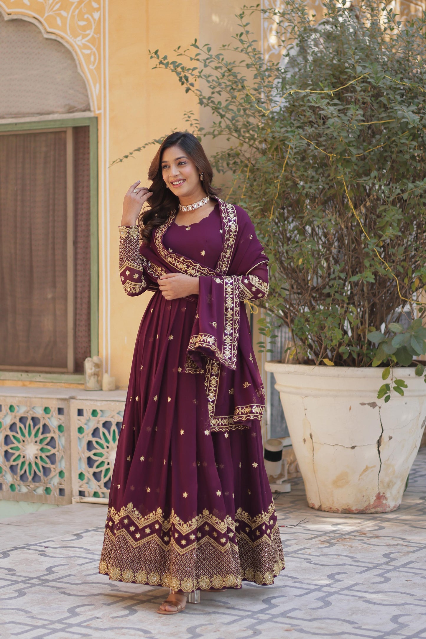 Designer Readymade Gown in  Georgette fabric