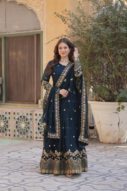Designer Readymade Gown in  Georgette fabric