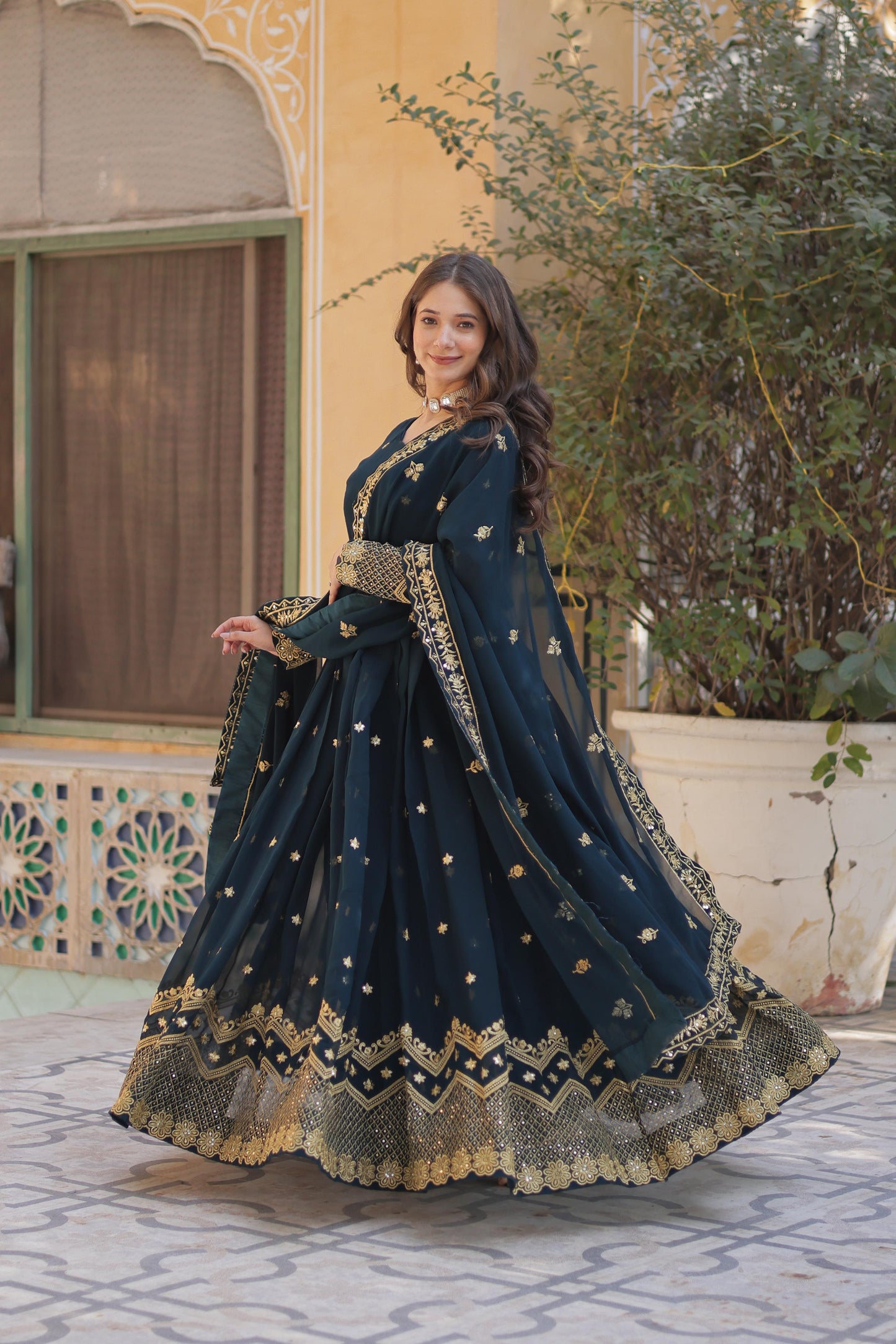 Designer Readymade Gown in  Georgette fabric