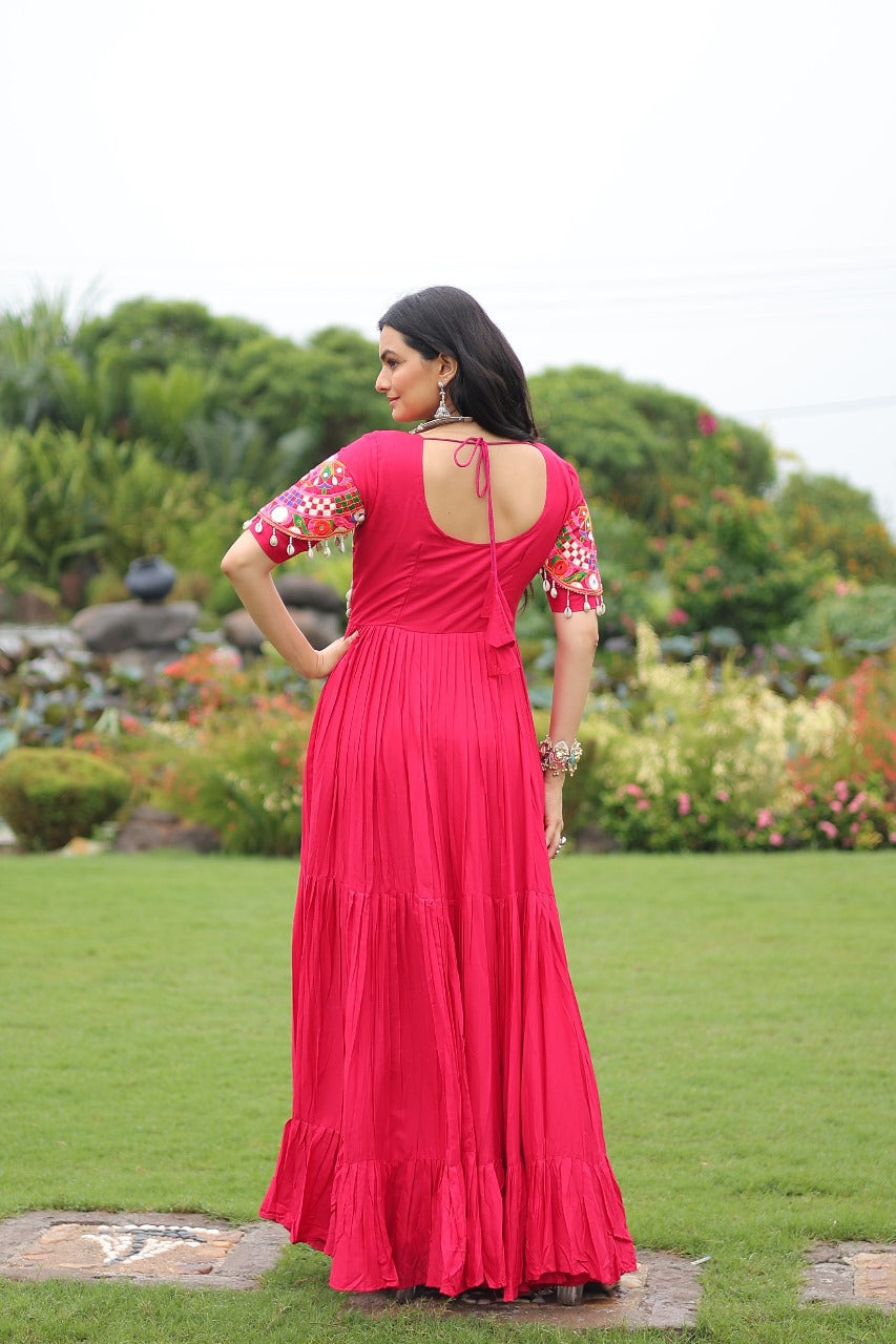 Rani Color Beautiful Gown In Rayon FAbric