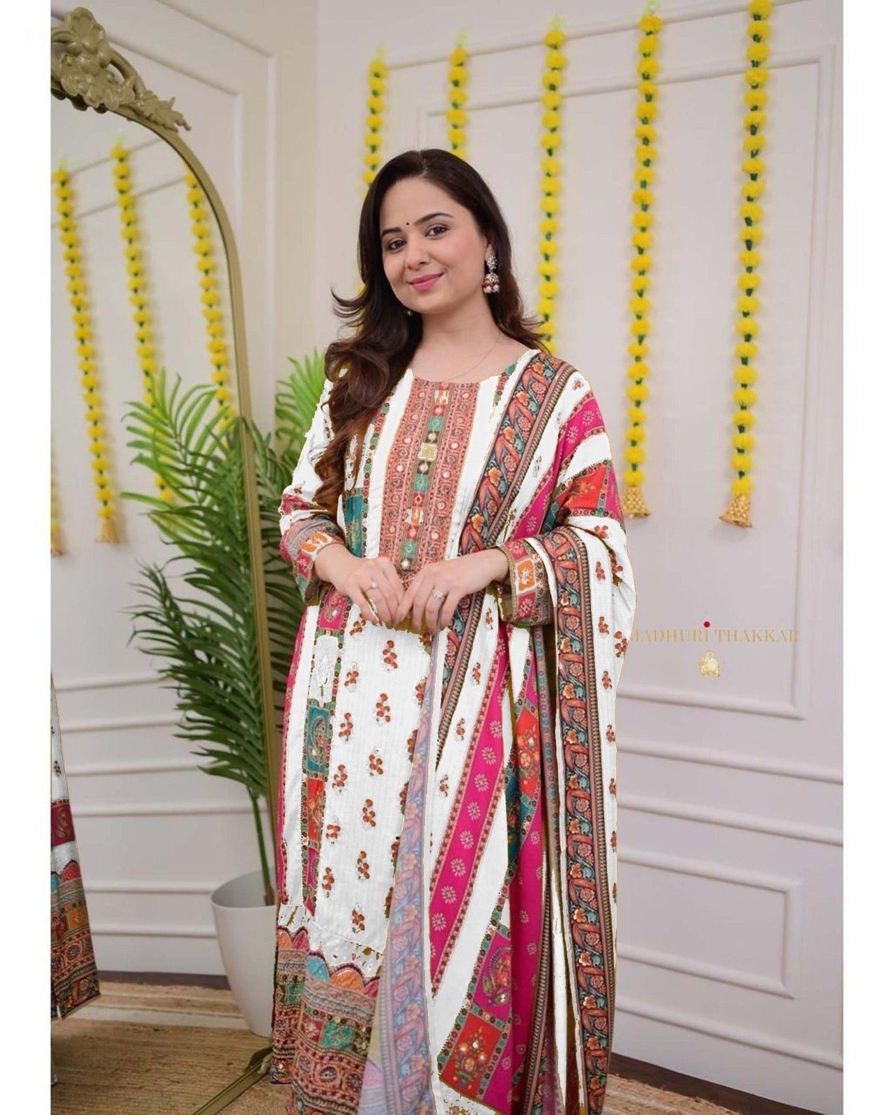 White Color Beautiful Daily Wear Cotton Suit In big Size