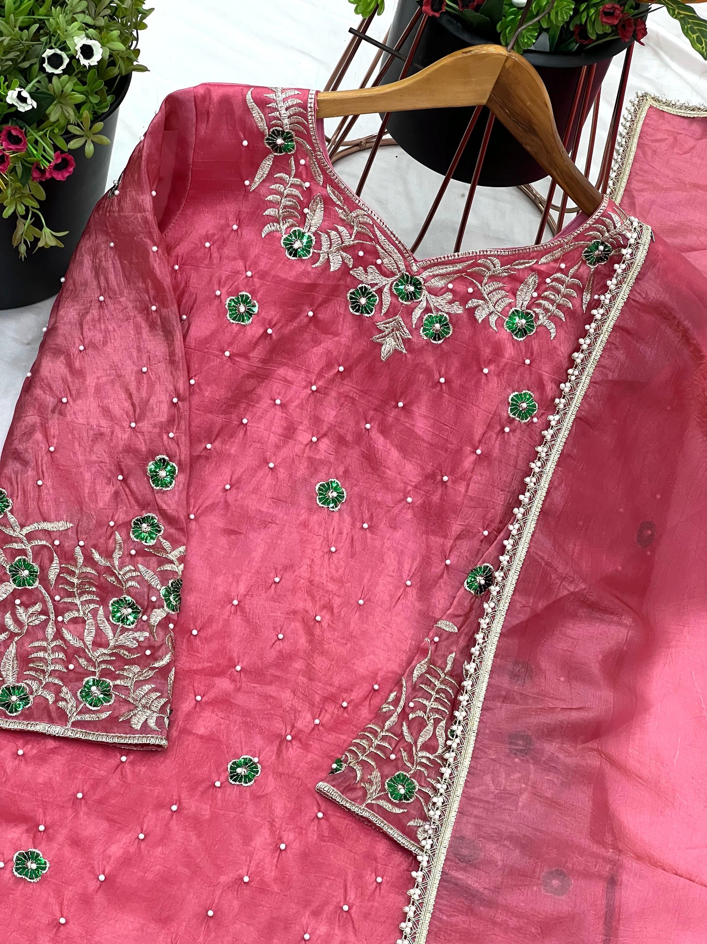 Pink Red Color Beautiful Dress for Wedding Wear