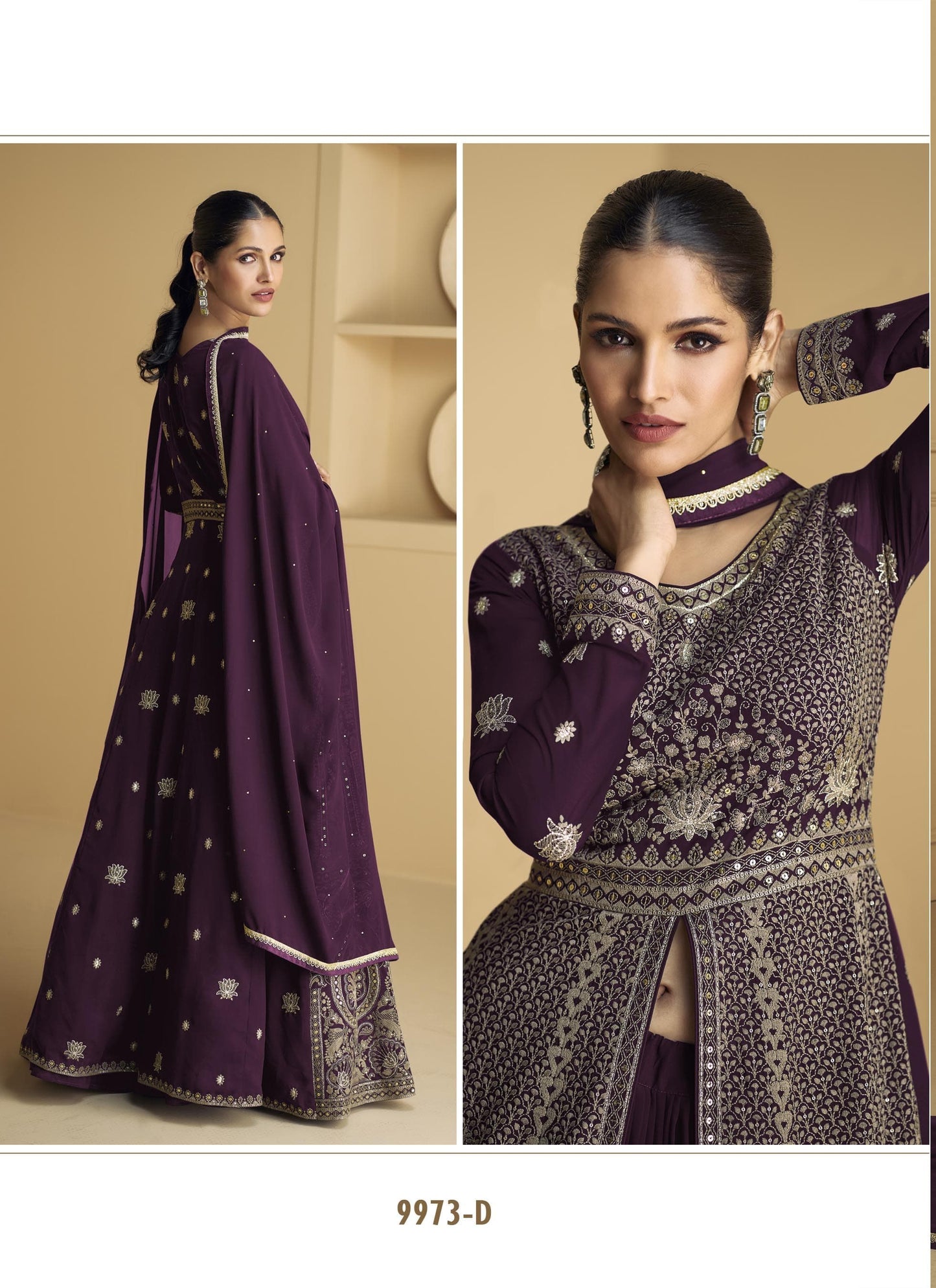 Maroon Color Beautiful Anarakli Dress in Georgette Fabric