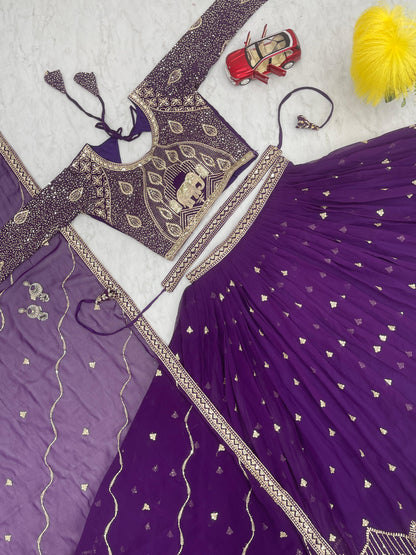 Purple Color Beautiful Lehenga Choli For upcoming function