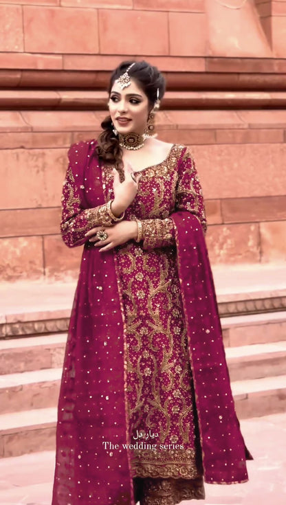 maroon Color Beautiful Partywear Suit In Georgette Fabric