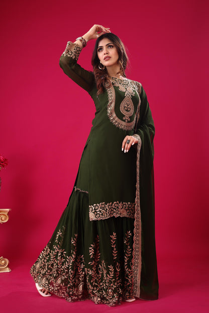 Green Color Beautiful suit for Party Function