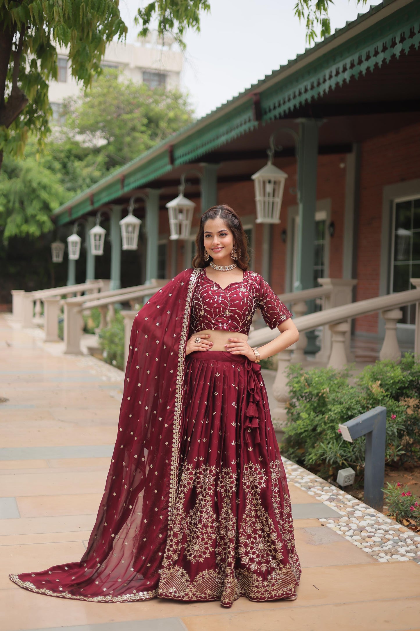 Rangoli Silk With Sequins And Thread Embroidered Work Lehenga Choli With Dupatta