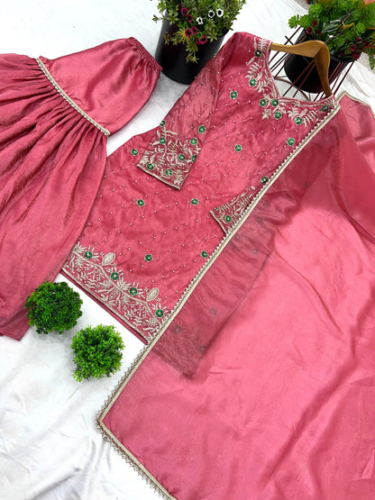 Pink Red Color Beautiful Dress for Wedding Wear