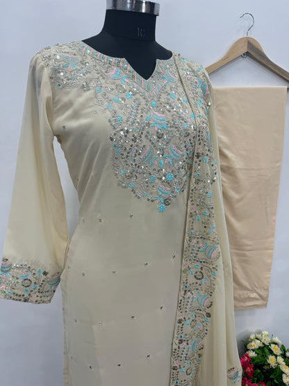 Georgette Fabric Designer Partywear Suit