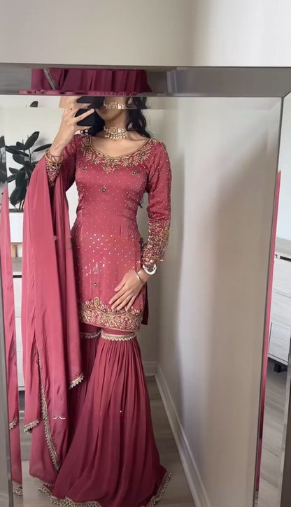 Pink Red Color Beautiful Dress for Wedding Wear