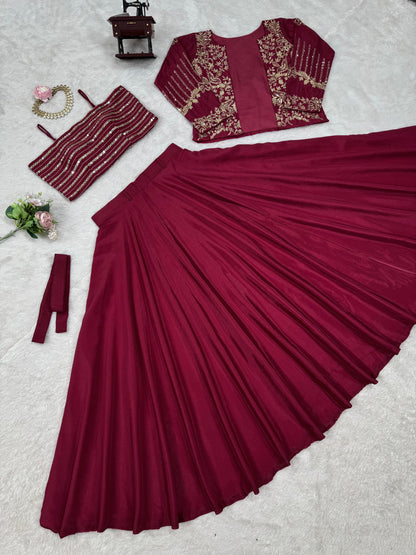 Maroo Color Beautiful Trending Lehenga Choli with koti