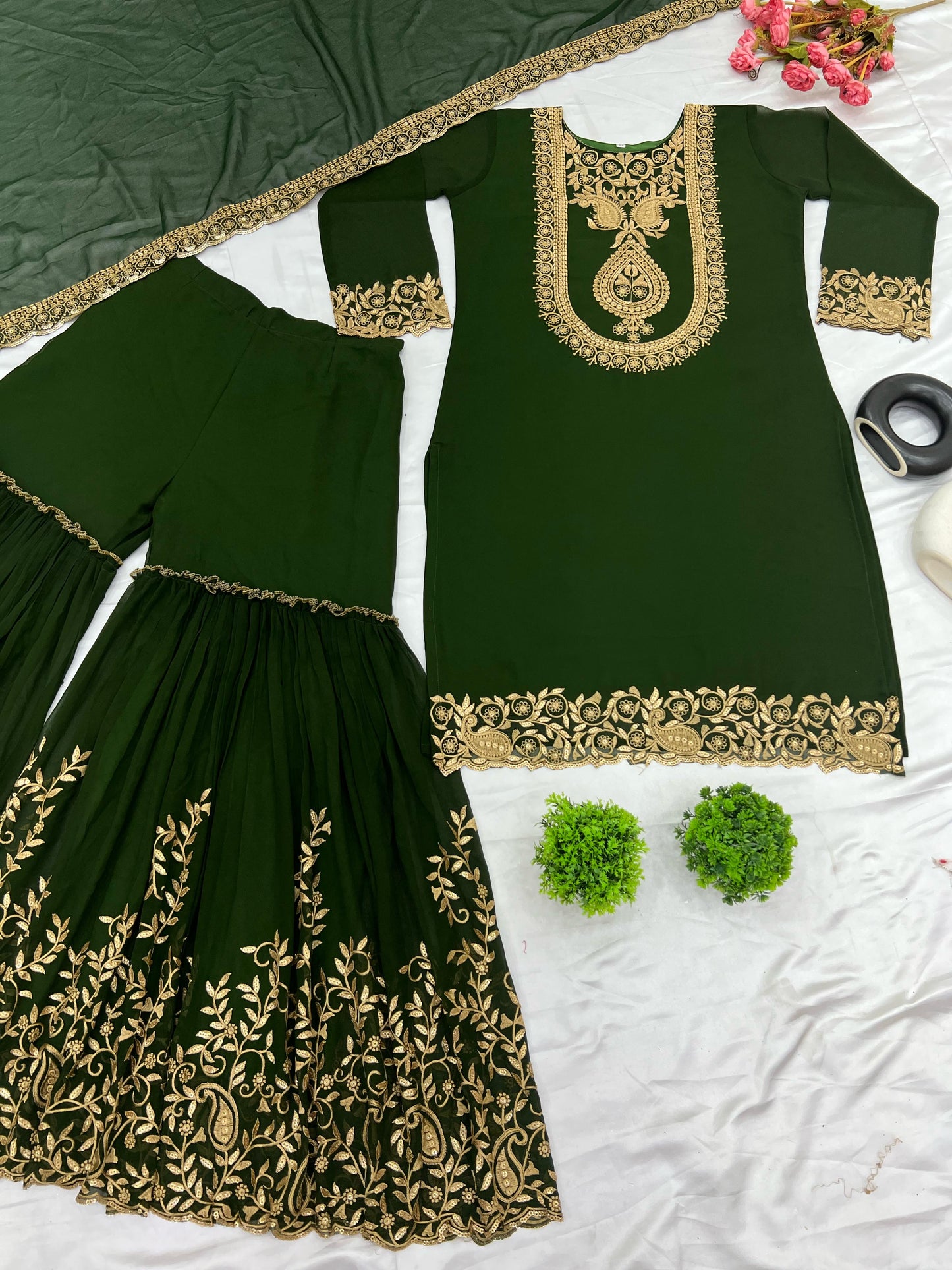 Green Color Beautiful suit for Party Function