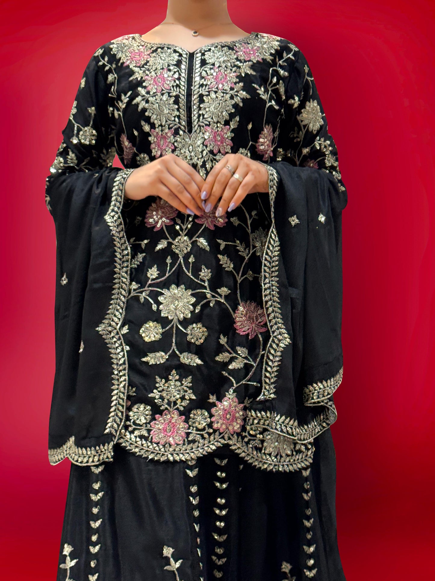 Black Color Beautiful Plazo Suit For your festival and wedding wear