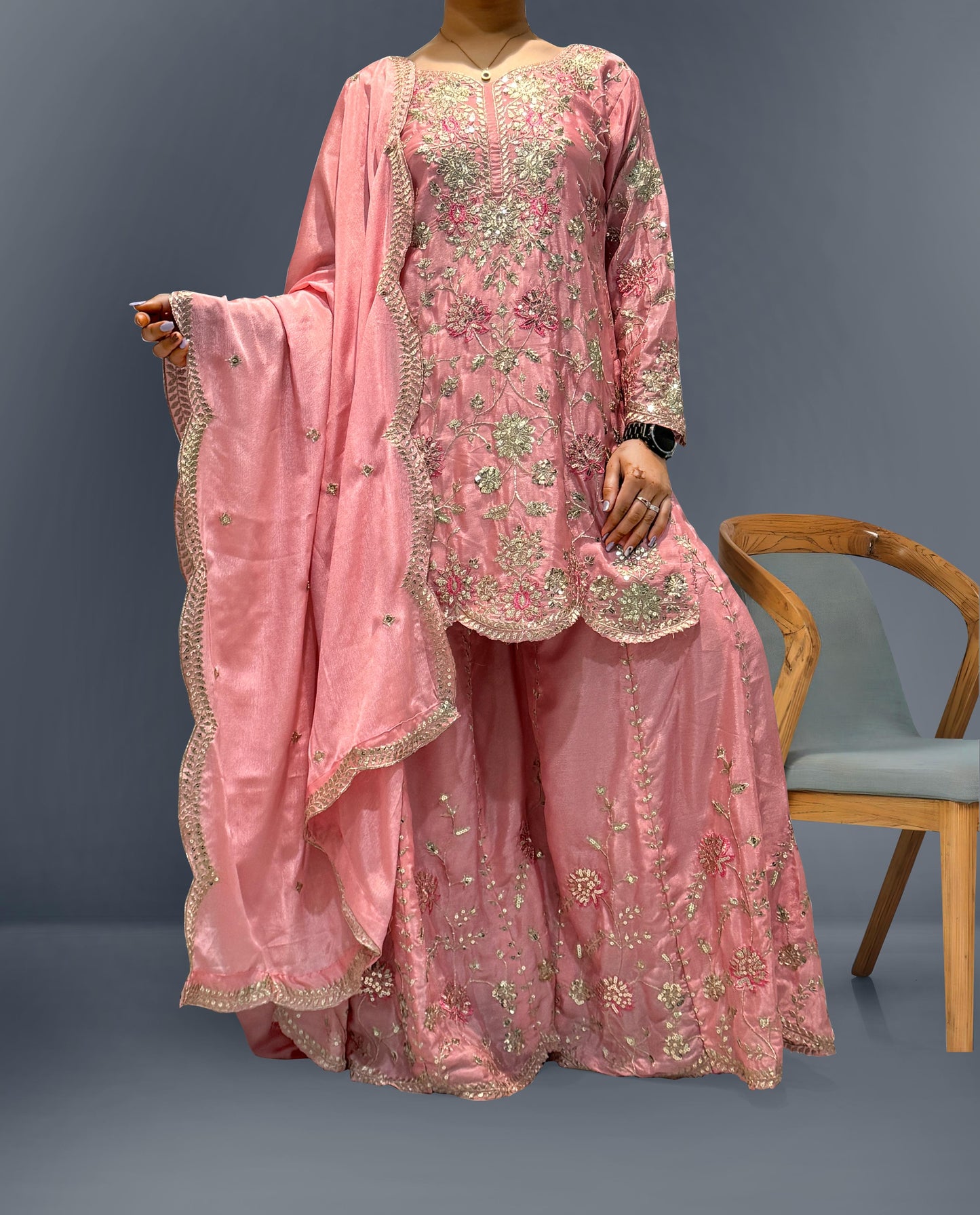 Pink Color Beautiful Plazo Suit For your festival and wedding wear