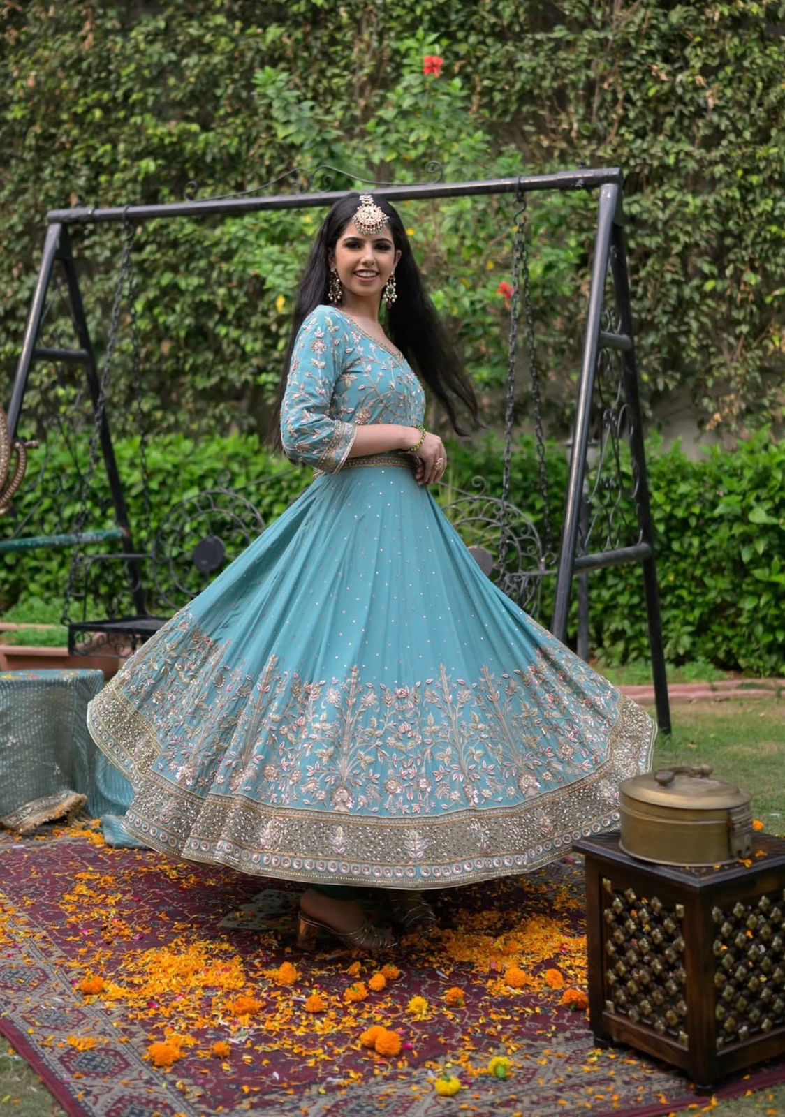 Blue Color Beautiful Anarkali Gown In georgette Fabric