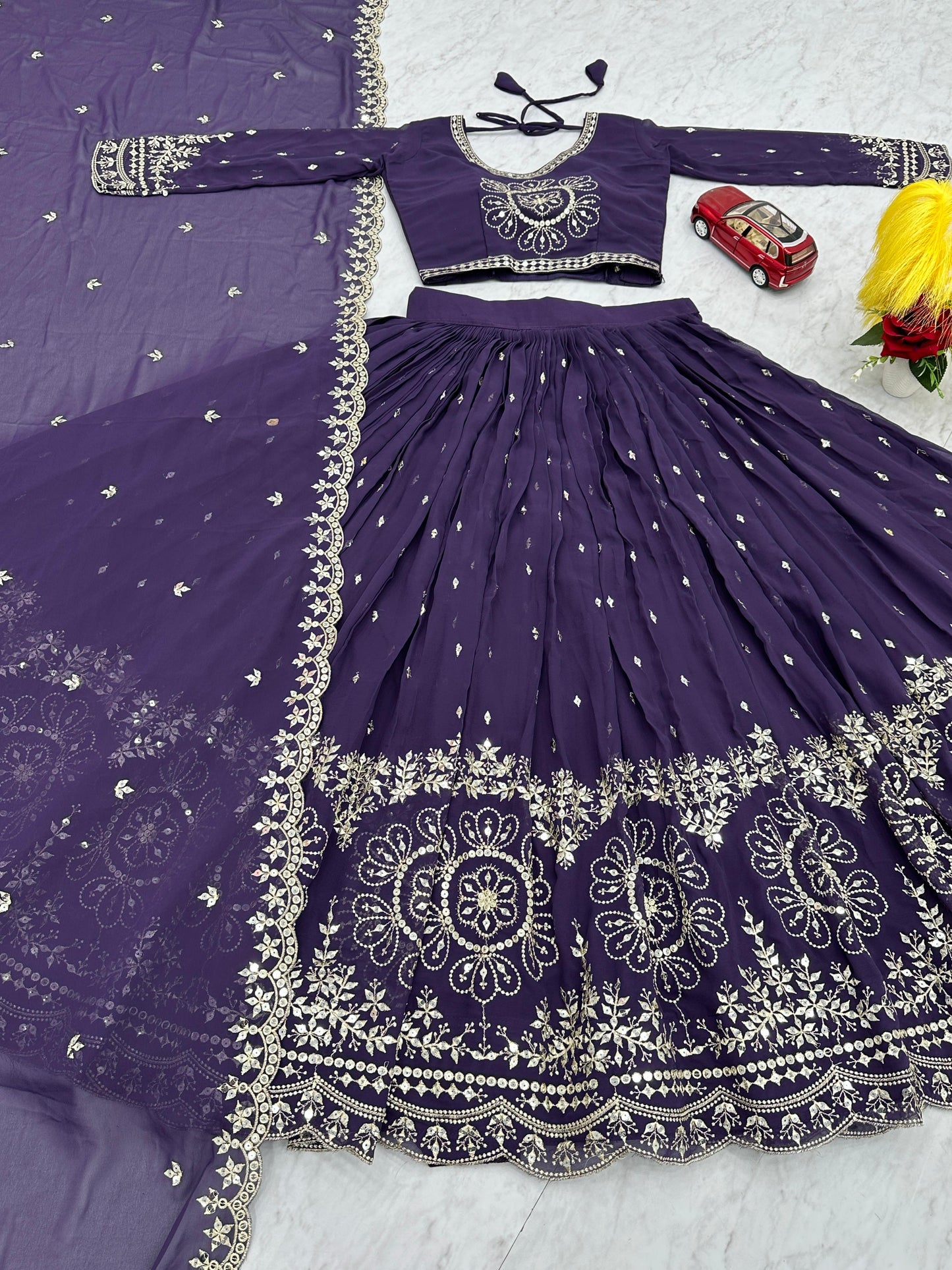 Blue Color Beautiful Lehenga Choli For Upcoming Wedding Function