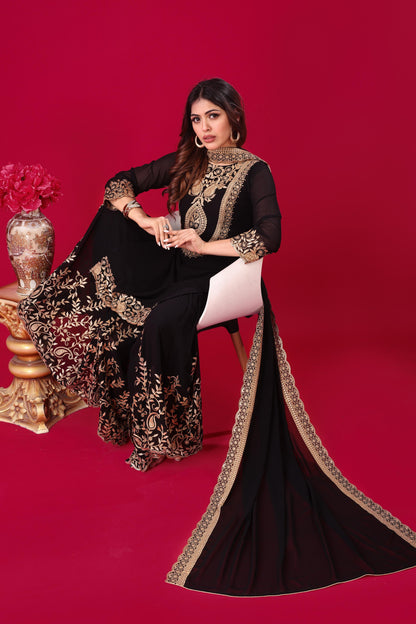 Black Color Beautiful suit for Party Function