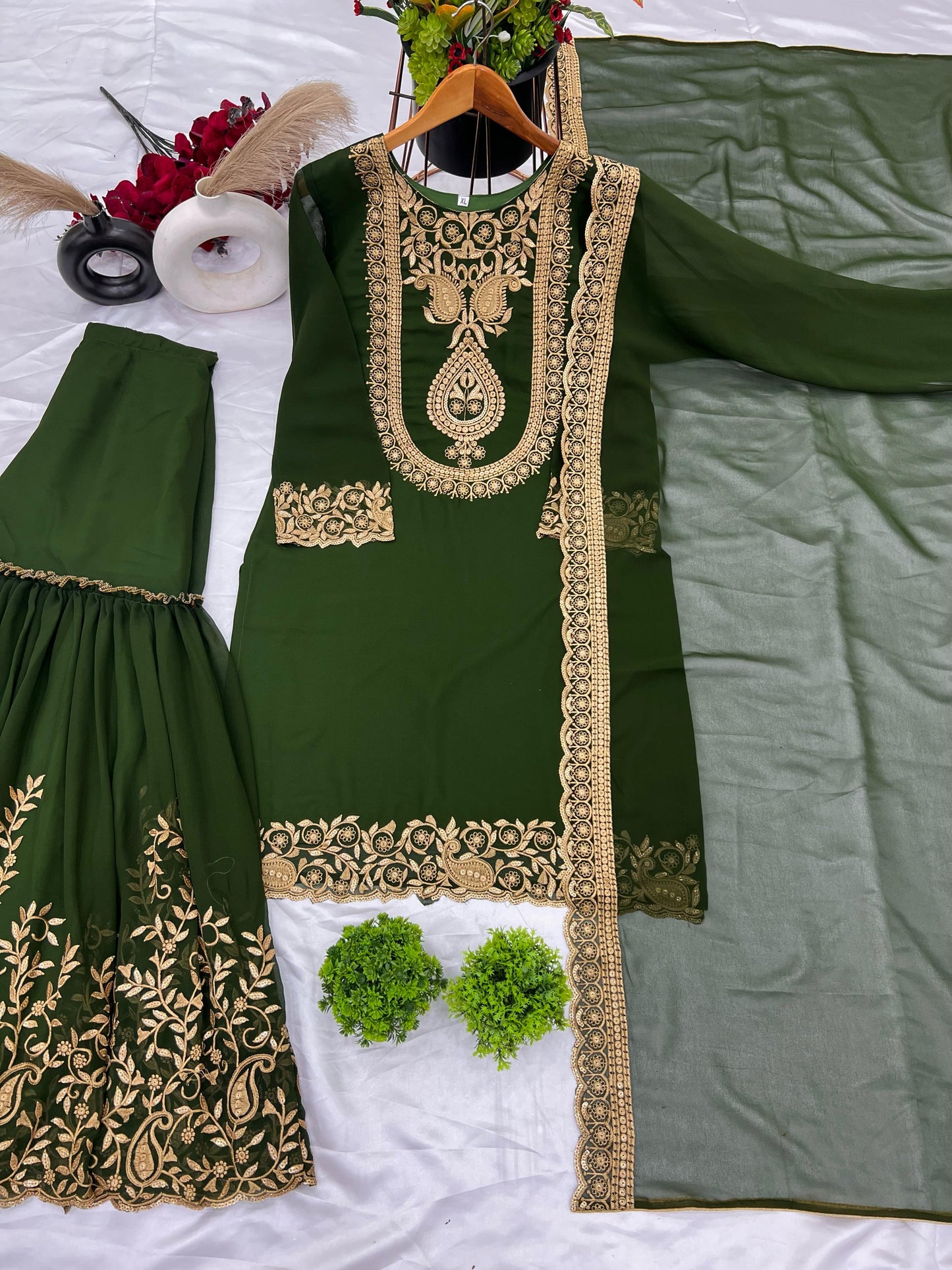 Green Color Beautiful suit for Party Function