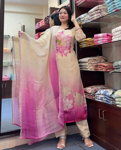 Beautiful Light Color Silk suit