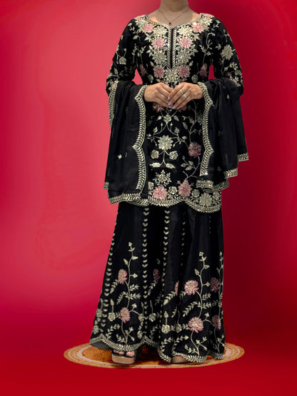 Black Color Beautiful Plazo Suit For your festival and wedding wear