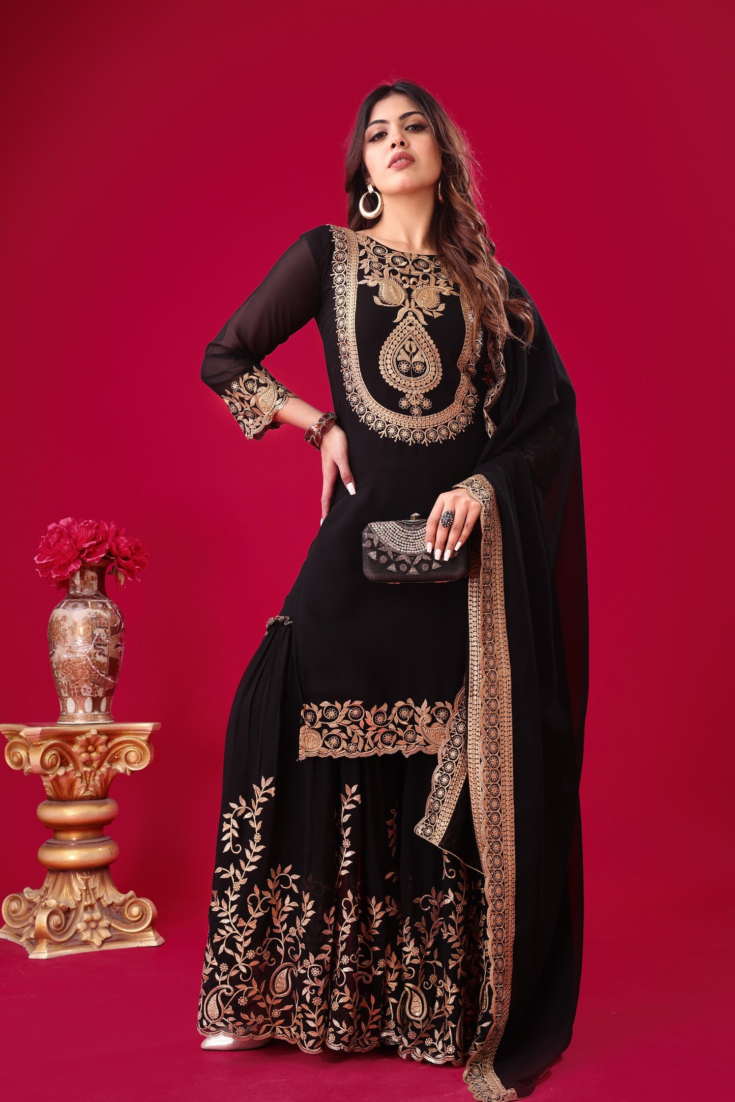 Black Color Beautiful suit for Party Function