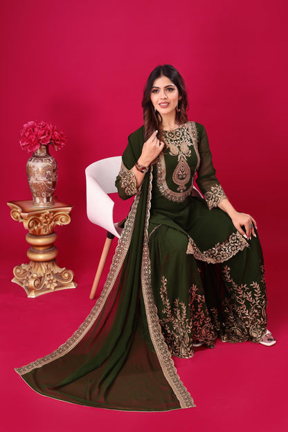 Green Color Beautiful suit for Party Function