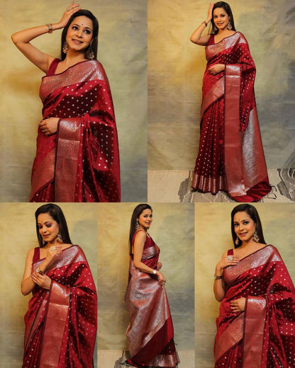Red Color beautiful Banarasi Silk Saree