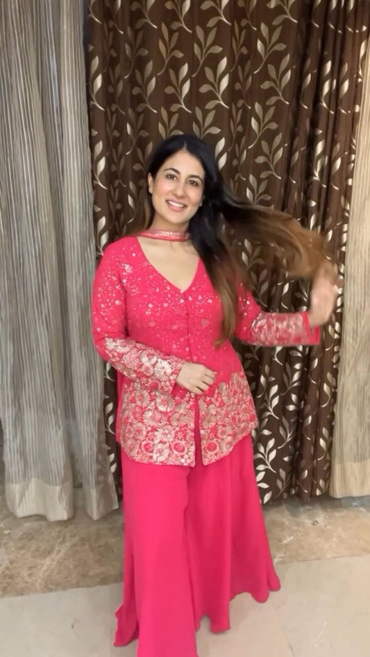Pink Color Beautiful Partywear Suit