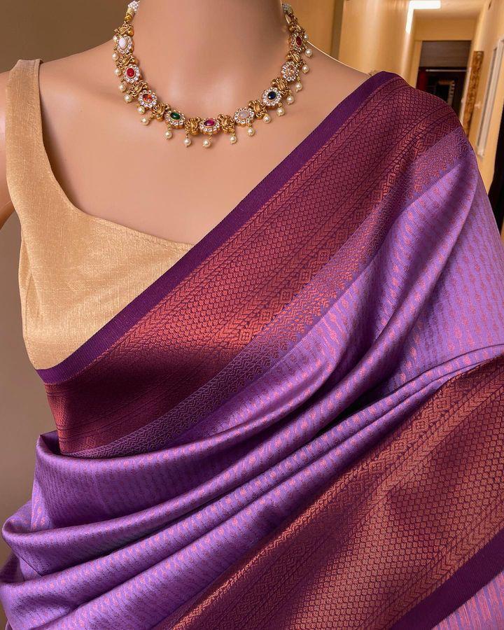 Light Purple Color Beautiful Banarasi Silk Saree