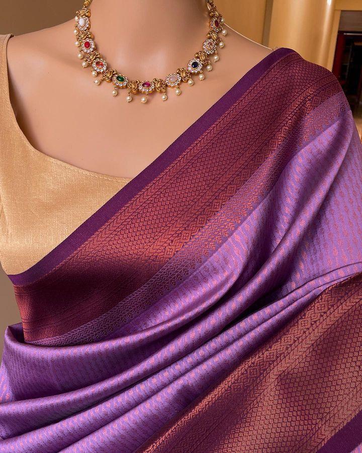 Light Purple Color Beautiful Banarasi Silk Saree