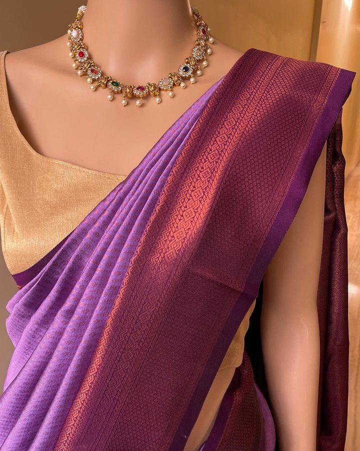Light Purple Color Beautiful Banarasi Silk Saree