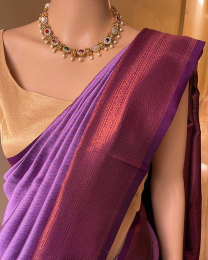 Light Purple Color Beautiful Banarasi Silk Saree
