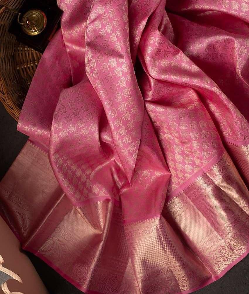 Pink Color Beautiful Banarasi Silk Saree