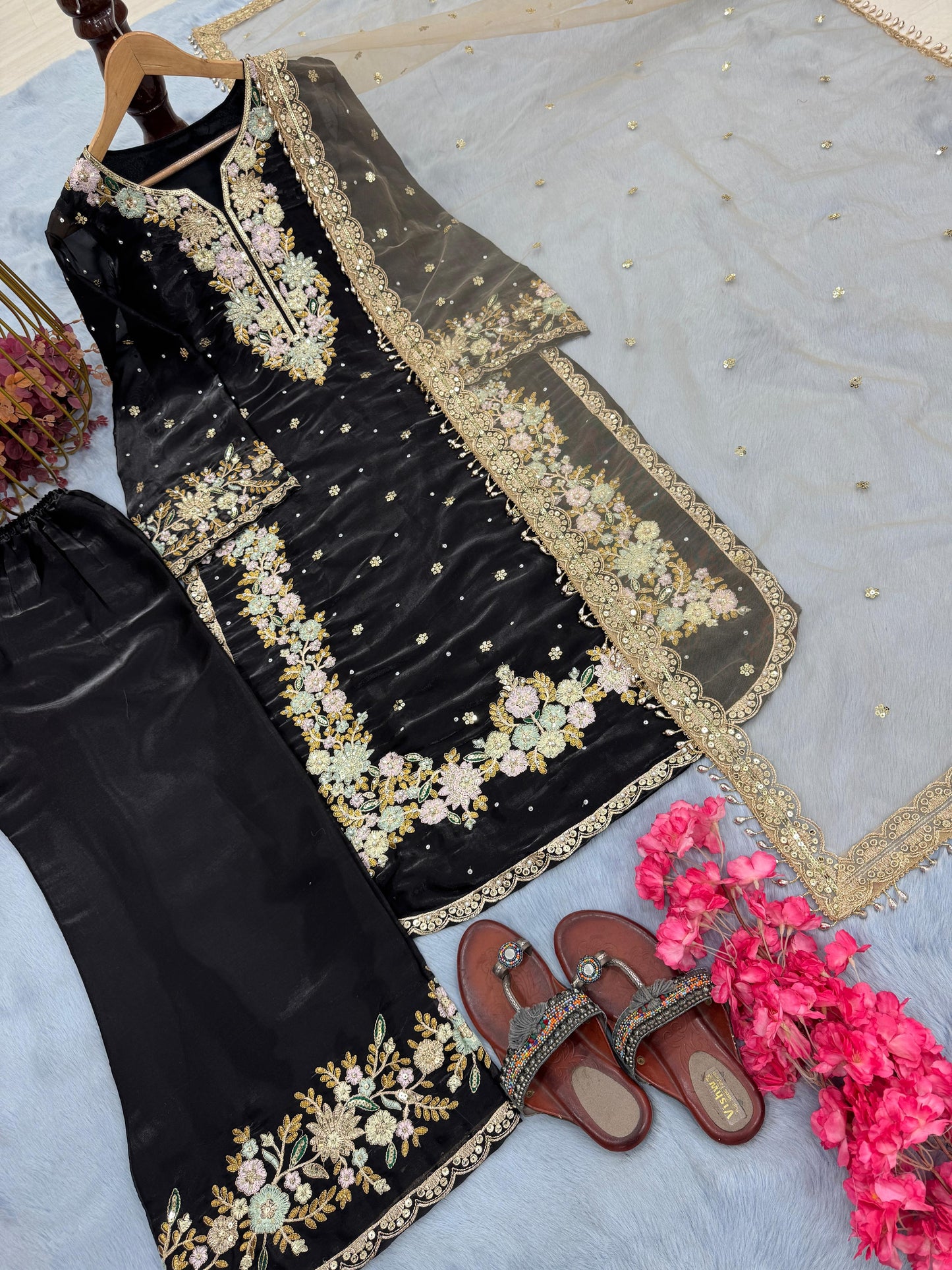 Black Color Beautiful Jimmy Choo Fabric Dress