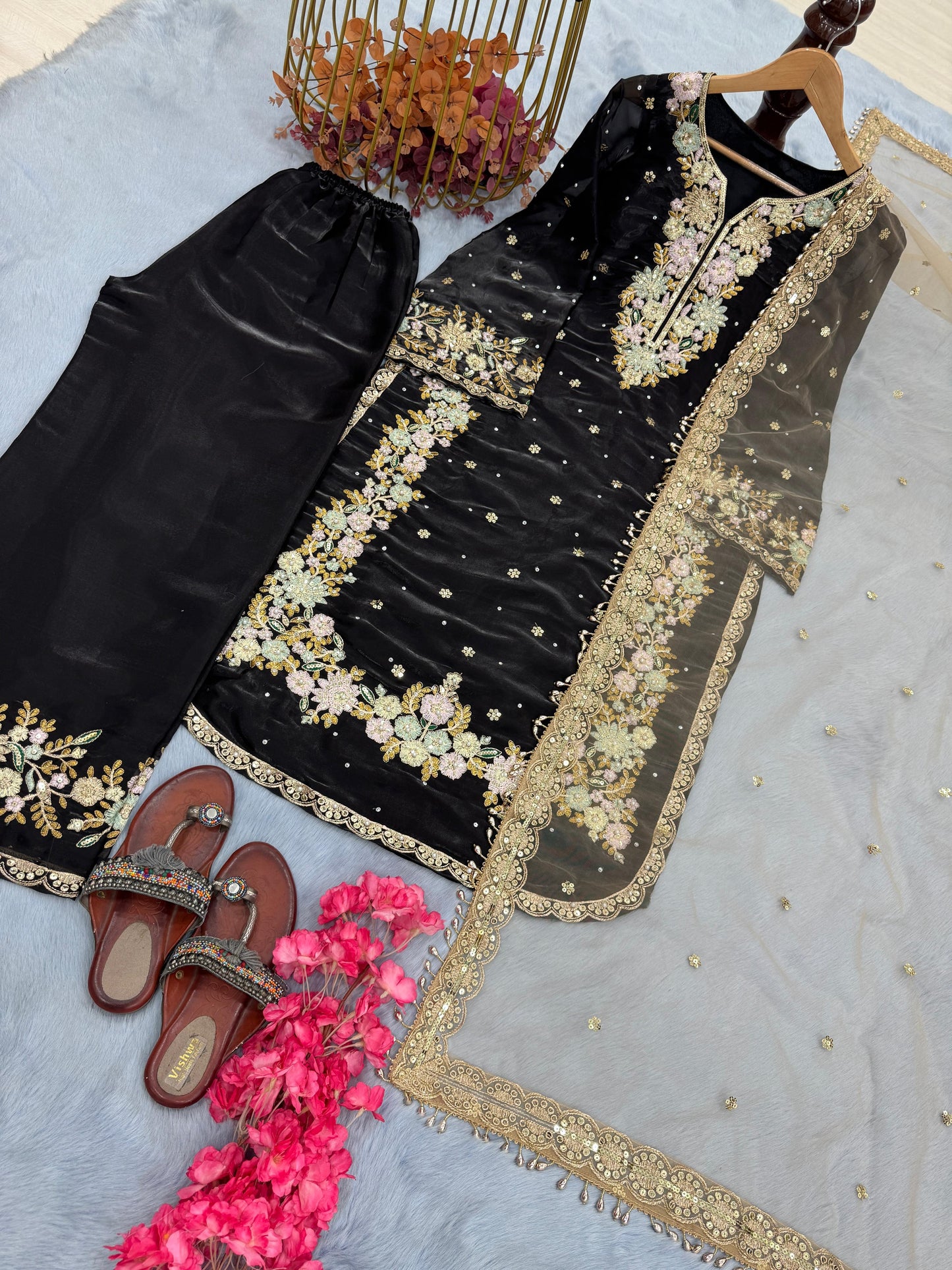 Black Color Beautiful Jimmy Choo Fabric Dress